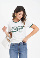 ONLY T-shirt a manica corta bianca e verde da donna con stampa Coca-Cola 15355835 ENJOY ONLY 