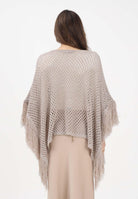 AKEP Mantella beige da donna con frange ACKD13039 V3 AKEP 