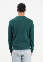 TOMMY HILFIGHER Maglioncino girocollo verde da uomo con ricamo bandierina Tommy Hilfigher MW0MW28046MQ8  TOMMY HILFIGER 