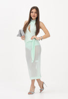 PATRIZIA PEPE Gonna midi verde acqua da donna in organza dévoré 2G1079A756 G632 PATRIZIA PEPE 