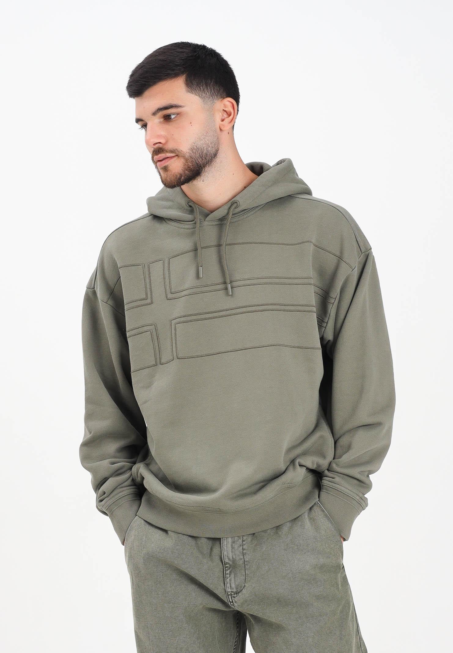 NAPAPIJRI Felpa con cappuccio Braies in French Terry verde da uomo NP0A88YNG0A1  NAPAPIJRI 