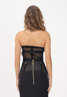 ELISABETTA FRANCHI Body nero da donna in tulle jacquard con monogram BO02662E2 110 ELISABETTA FRANCHI 