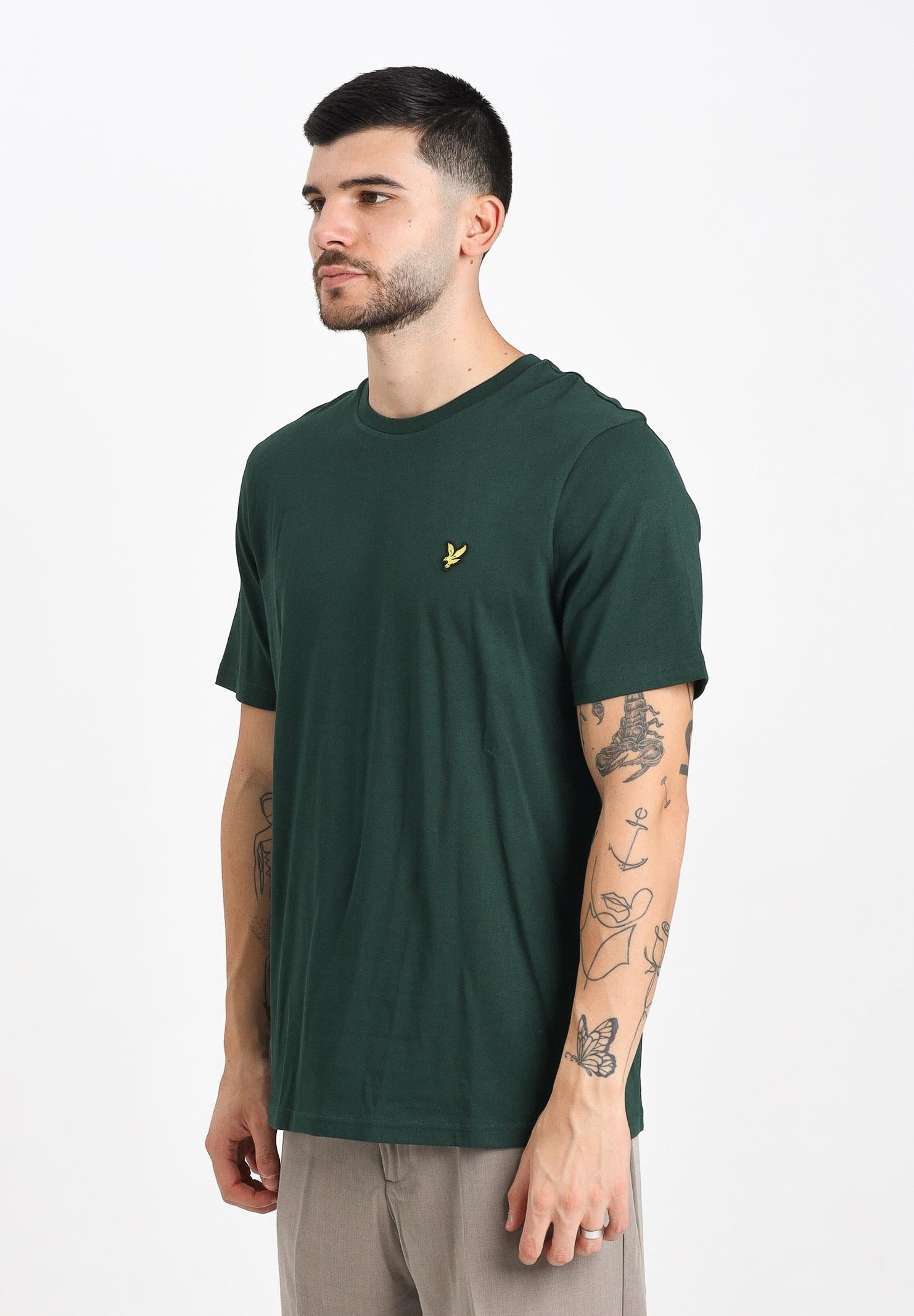 LYLE & SCOTT T-shirt a manica corta verde da uomo con patch logo TS400VOG W486 LYLE & SCOTT 