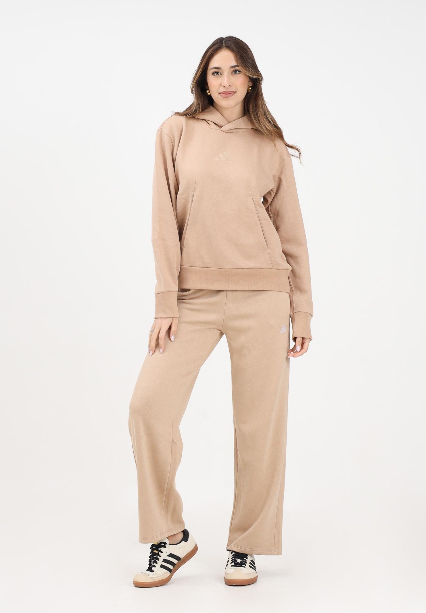 ADIDAS ORIGINALS Pantalone sportivo Essentials Small Logo Feel Cozy Open-Hem beige da donna JV7283 . ADIDAS ORIGINALS 