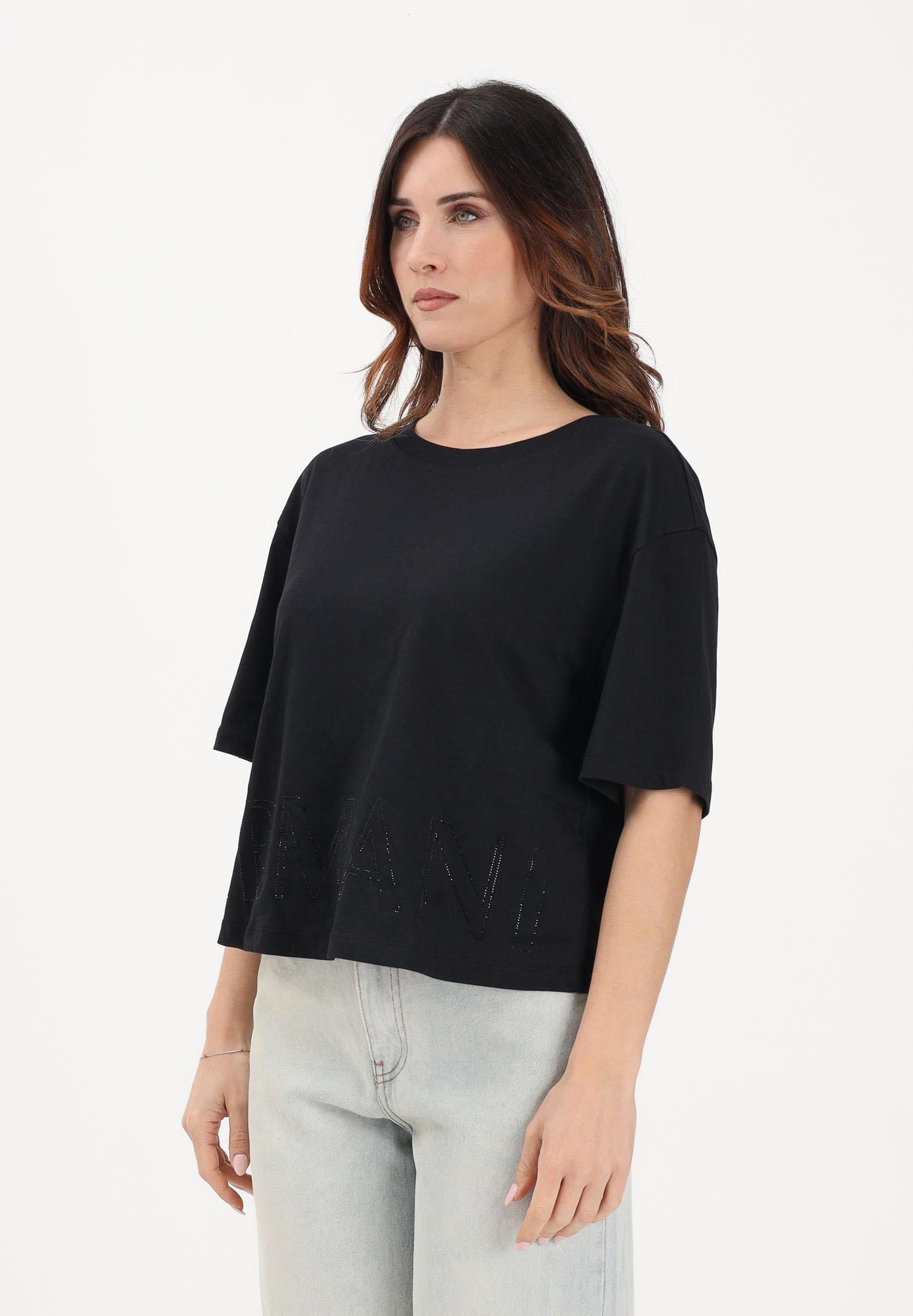 ARMANI EXCHANGE T-shirt a manica corta nera da donna con logo XW001709AF17172 UC001 ARMANI EXCHANGE 