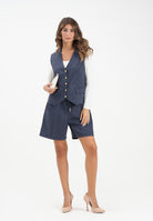 PINKO Shorts blu da donna in lana armaturata 105742A2SN G07 PINKO 