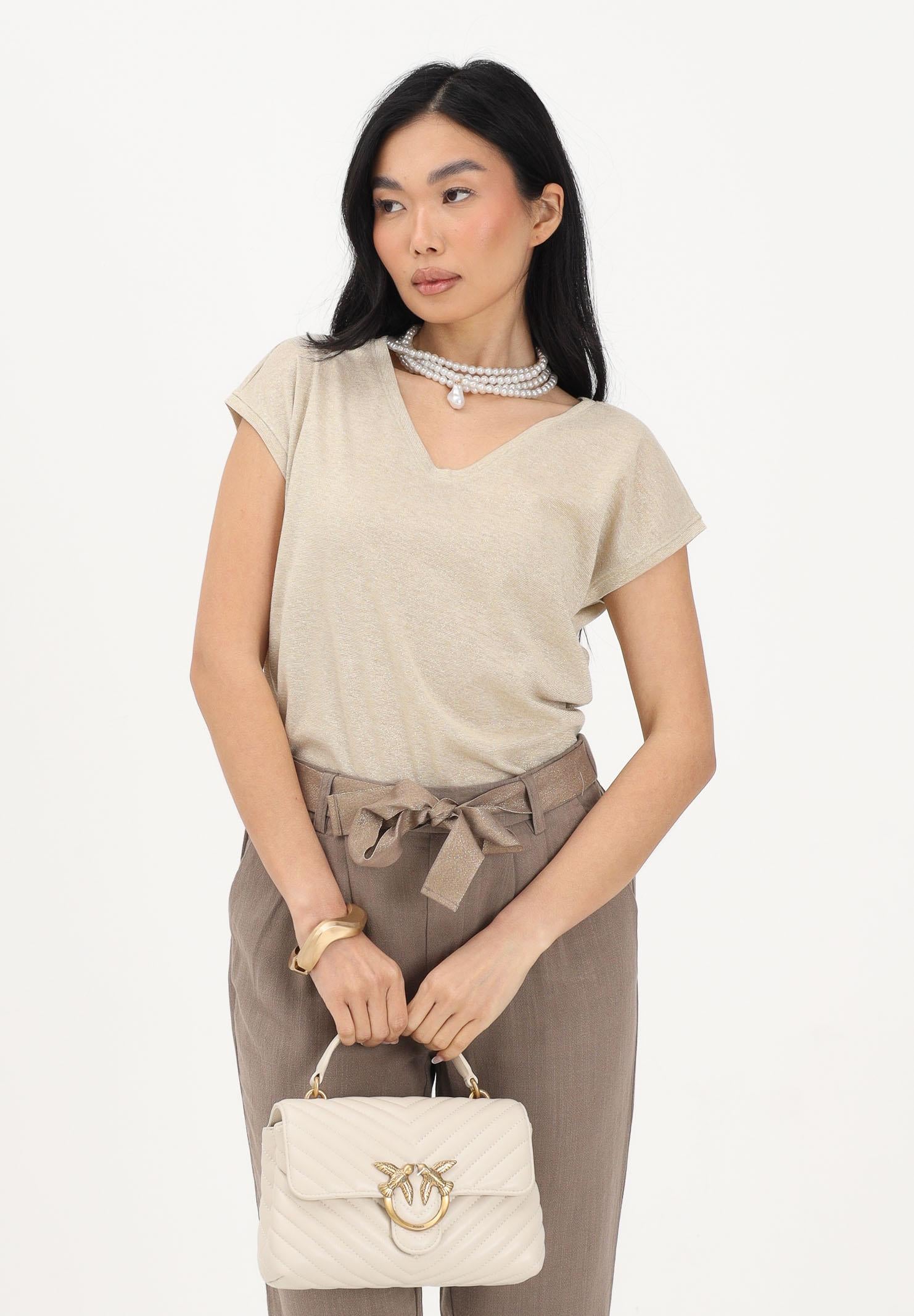 ONLY T-shirt a manica corta oro da donna 15136069 GOCO ONLY 