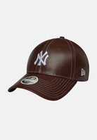 NEW ERA Cappello con visiera 9FORTY New York Yankees MLB Topstitch in ecopelle marrone per uomo e donna 60691325  NEW ERA 