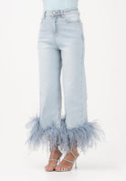 TWENTY FOURHAITCH Jeans ARCADE in denim chiaro da donna con piume A0118DCH62P DECH TWENTY FOURHAITCH 