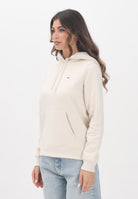TOMMY JEANS Felpa con cappuccio beige da donna rifinita da logo DW0DW19958ACH . TOMMY JEANS 