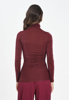 SIMONA CORSELLINI Maglia a manica lunga bordeaux da donna con finitura glitterata A25CPMG00801-C00081 V0741 SIMONA CORSELLINI 