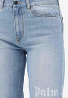 PALM ANGELS Jeans in denim azzurro chiaro per donna, ragazzi e bambini con logo PBYB009S26DEN001 050 PALM ANGELS 