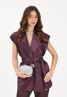 PINKO Gilet bordeaux da donna in satin 106585A1Y5 R57 PINKO 