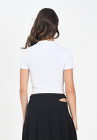 VERSACE JEANS COUTURE T-shirt a manica corta bianca da donna con logo 79HAHC01CJ02C 003 VERSACE JEANS COUTURE 