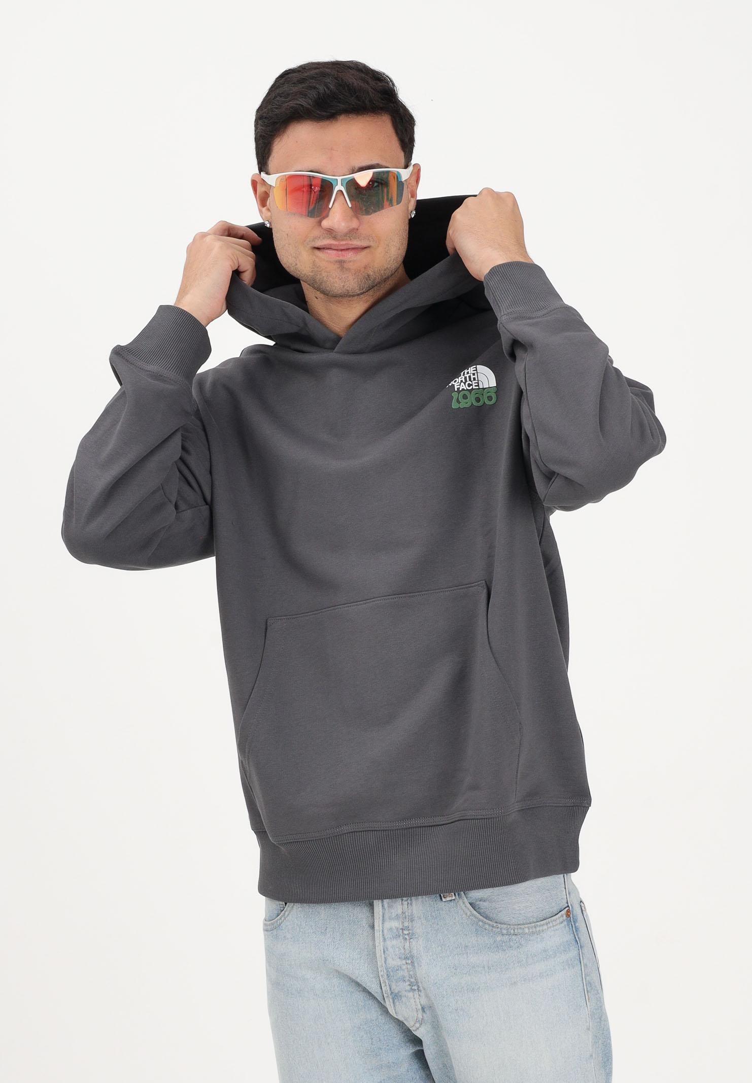 THE NORTH FACE Felpa con cappuccio 1966 Motion Relaxed grigia per uomo e donna NF0A8GAJRHI1 . THE NORTH FACE 