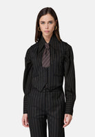 MAR DE MARGARITAS Cravatta moro da donna con sottili righe diagonali MMACW00020 GE04 Mar de margaritas 