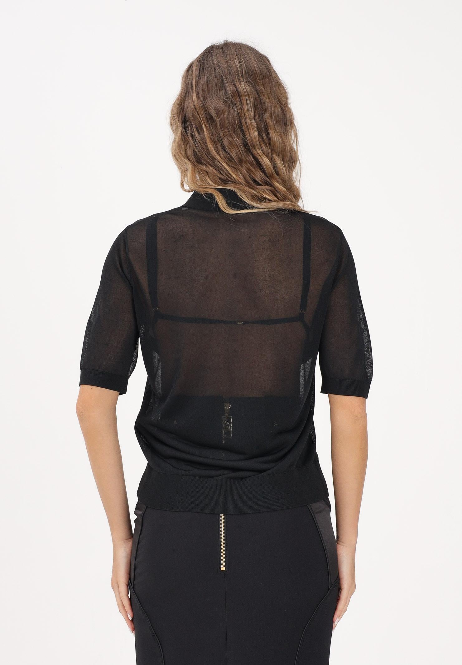 ELISABETTA FRANCHI Polo a manica corta nera da donna con reggiseno MK80B61E2 110 ELISABETTA FRANCHI 