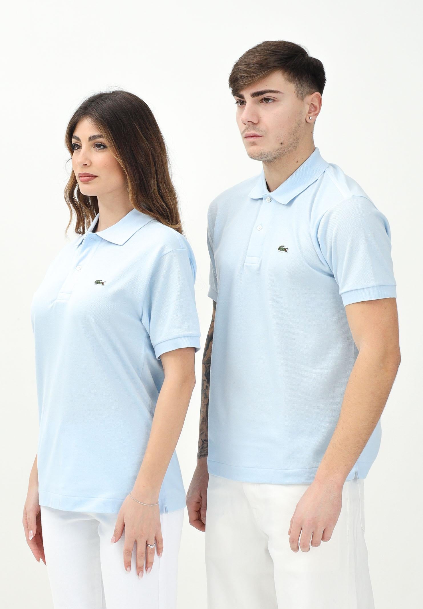 LACOSTE Polo azzurra per uomo e donna con patch logo coccodirllo 1212 J2G LACOSTE 