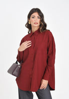 JDY Camicia a manica lunga bordeaux da donna 15311717 Cabernet JDY 