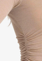 SIMONA CORSELLINI Maglia a manica lunga oro da donna con finitura glitterata A25CPMG00801-C00081 V0118 SIMONA CORSELLINI 