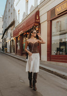 ELISABETTA FRANCHI Corpetto marrone da donna con dettagli zip<BR/> TO03656E2 EA3 ELISABETTA FRANCHI 