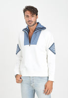 ARMANI EXCHANGE Felpa a mezza zip bianca da uomo caratterizzata da un originale inserto XM000988AF10830 U0009 ARMANI EXCHANGE 