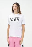 T-shirt a manica corta bianca per donna, ragazzi e bambini con stampa logo DQ2668D004G DQ100 DSQUARED2 