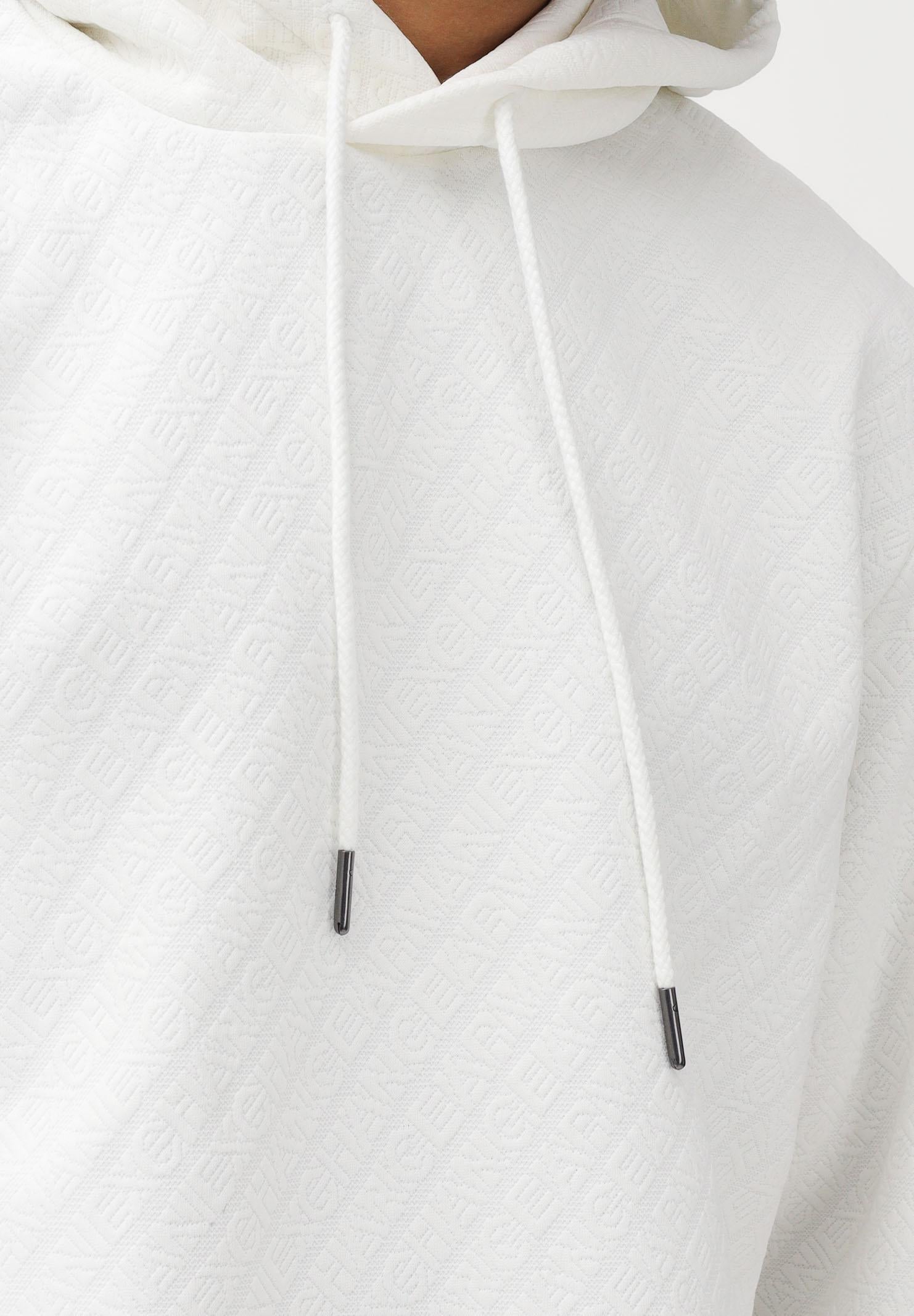 ARMANI EXCHANGE Felpa con cappuccio bianca da uomo con texture jacquard XM002344AF21862 U0009 ARMANI EXCHANGE 