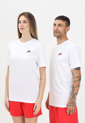 NIKE T-shirt a manica corta Nike Sportswear Club bianca per uomo e donna AR4997 100 NIKE 