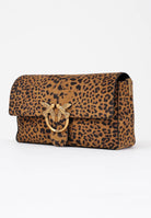 PINKO Borsa a tracolla Slouchy cuoio da donna in Suede Leopardato 106243A32A M35Q PINKO 