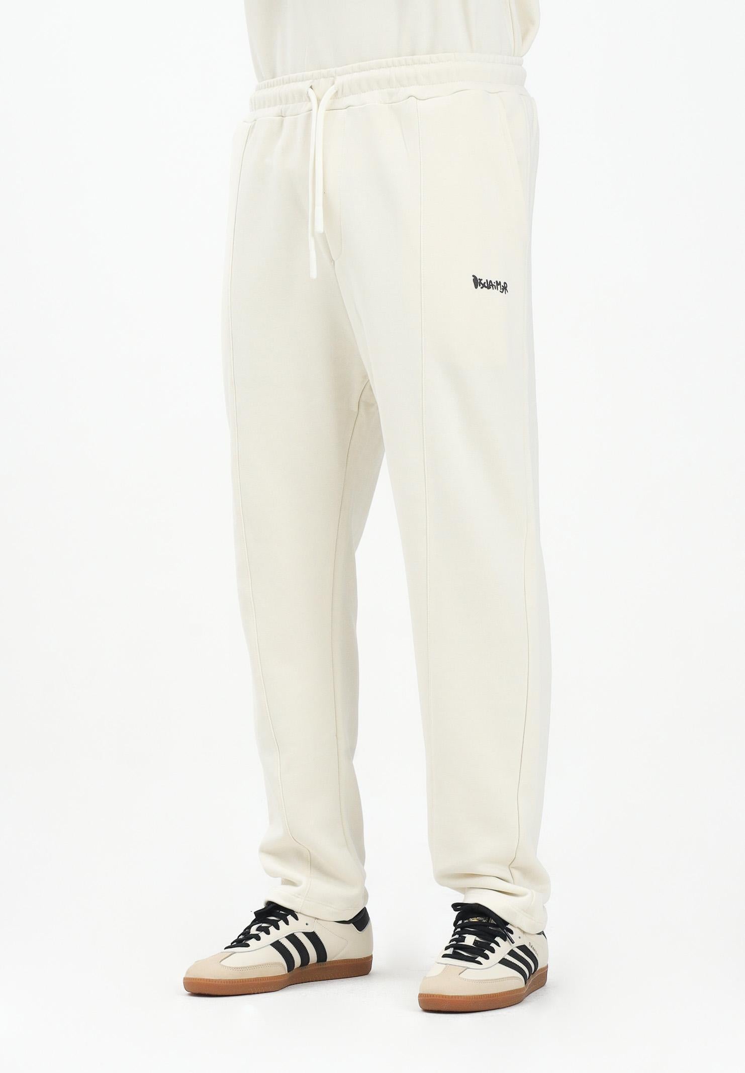 DISCLAIMER Pantalone sportivo panna da uomo con logo 25IDS54808 LA DISCLAIMER 