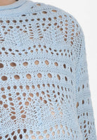 JDY Maglia traforata azzurra da donna 15287384 CABL JDY 