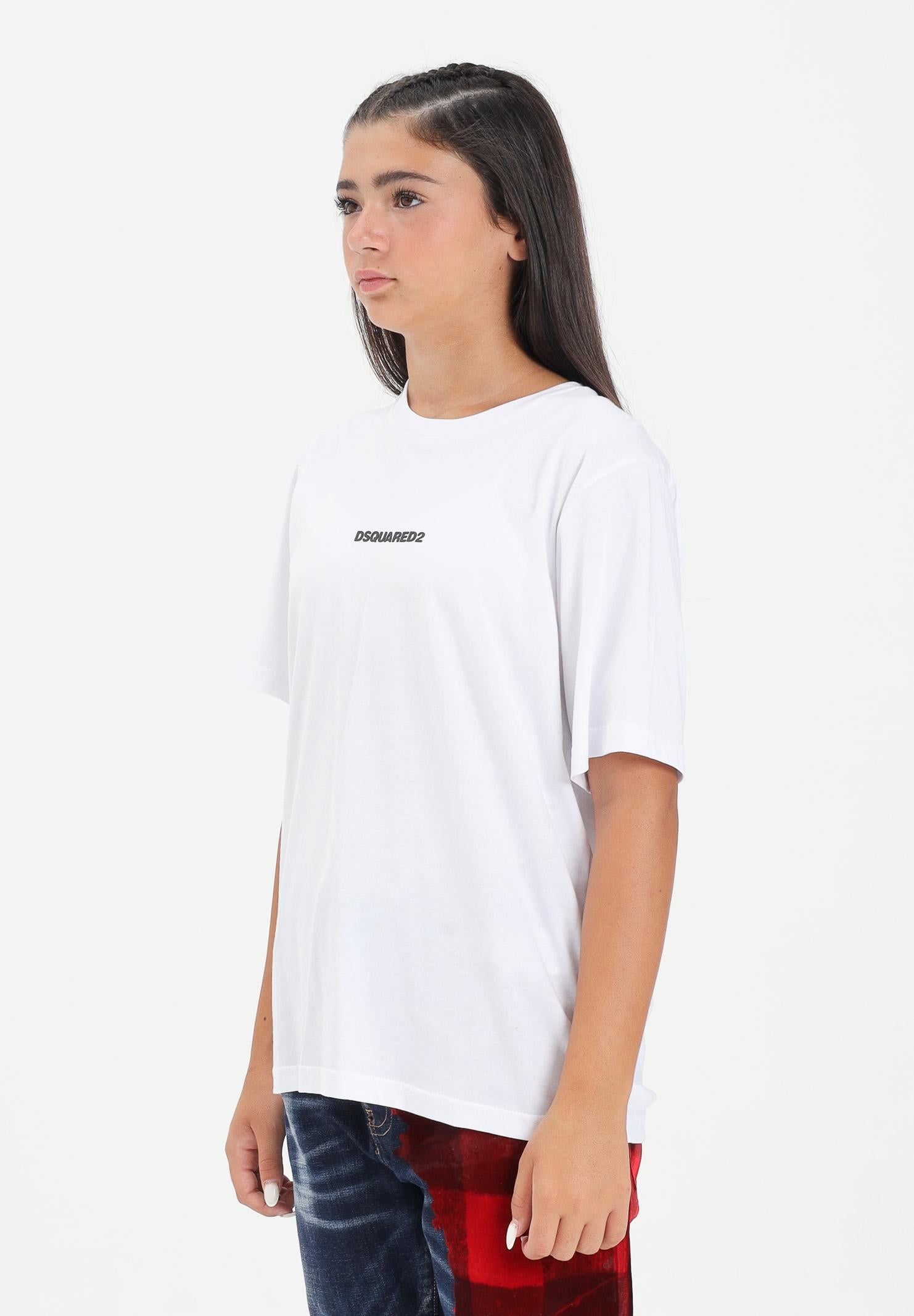 DSQUARED2 T-shirt a manica corta bianca per donna, ragazzi e bambini con logo DSQUARED2 DQ2823D004G DQ100 DSQUARED2 