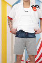 Bermuda in pile grigio e in denim per donna, ragazzi e bambini DQ2769D0ACI DQ937 DSQUARED2 