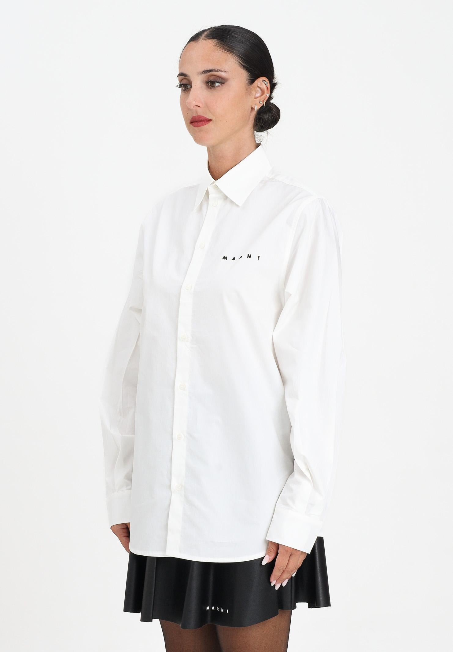 MARNI Camicia a manica lunga bianca per donna, ragazzi e bambini con logo M01628M00UW 0M114 MARNI 