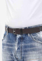 ARMANI EXCHANGE Cintura reversibile moro e blu da uomo XM000596AF12665 M6107 ARMANI EXCHANGE 