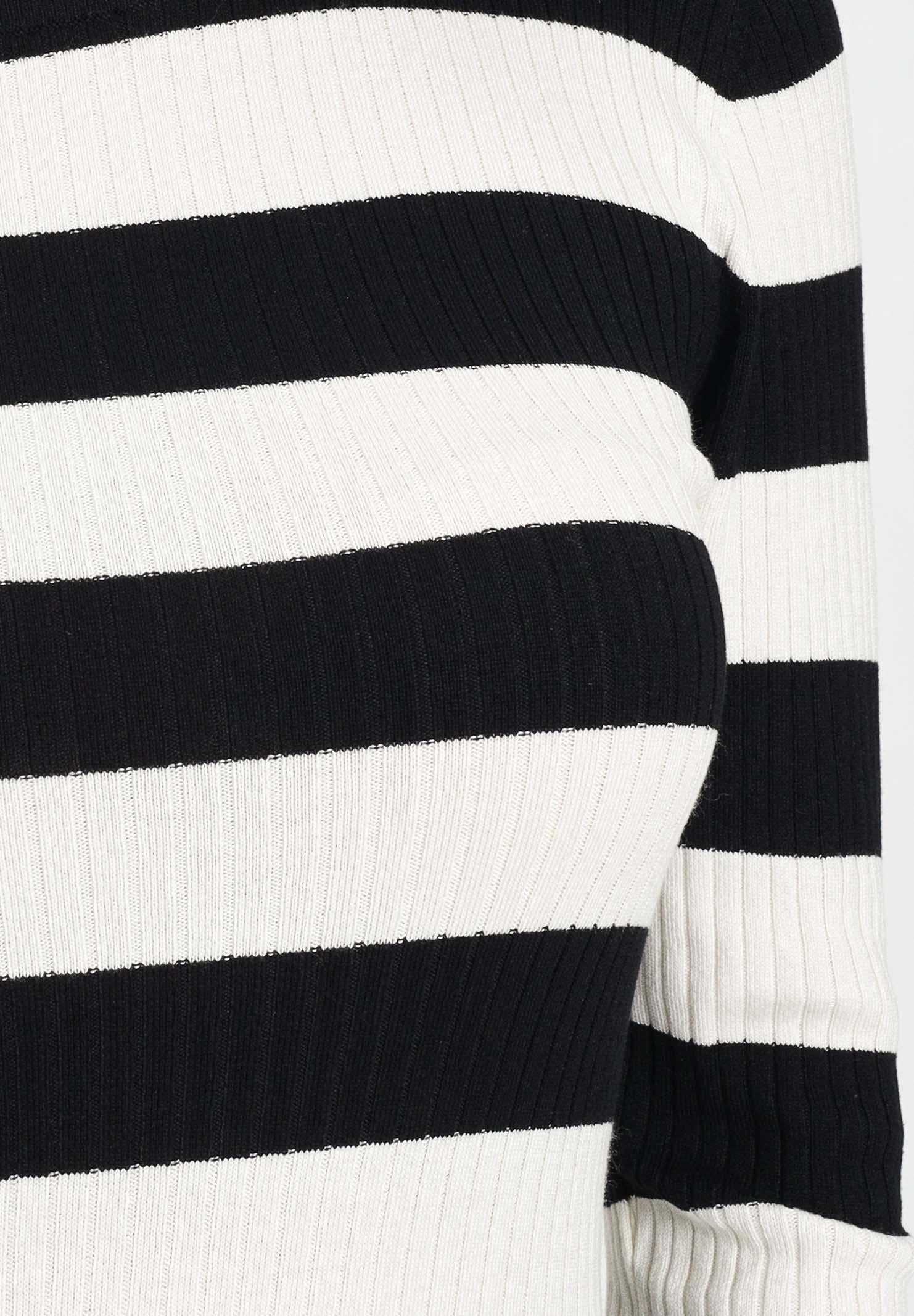 JDY Maglioncino girocollo a righe nere e panna da donna 15277223 Black JDY 