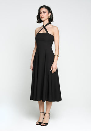 SANTAS Abito midi MEDELEINE nero da donna PV2508 NERO SANTAS 