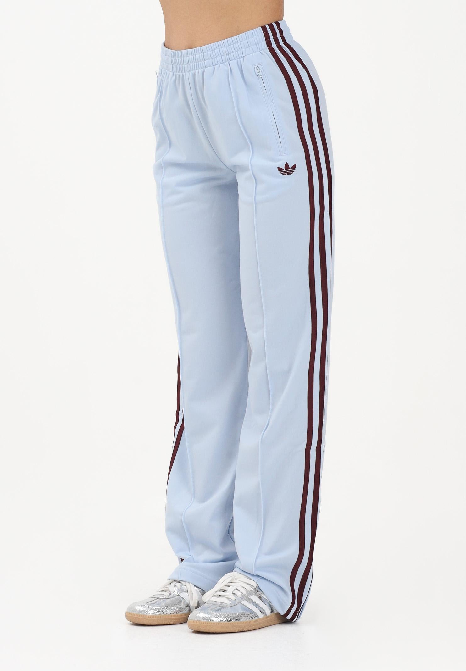 ADIDAS ORIGINALS Pantalone sportivo Firebird Classic celeste e bordeaux da donna KC6561 . ADIDAS ORIGINALS 