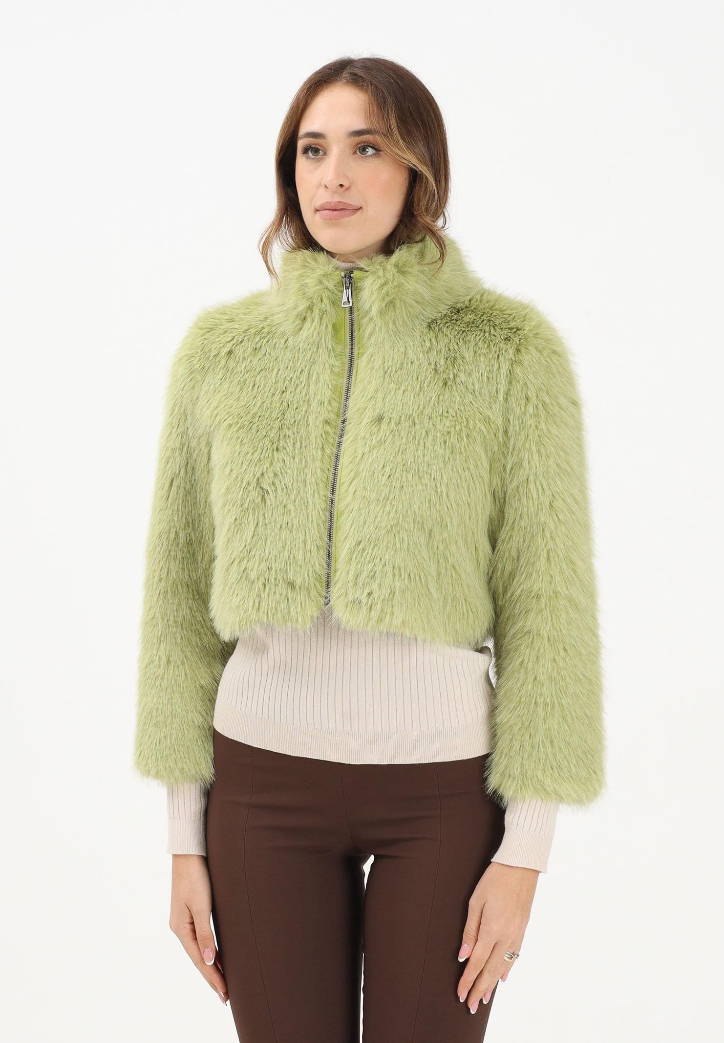 MEHRAN Pelliccia verde da donna con zip 25201GRE GRE MEHRAN 