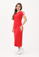 ADIDAS ORIGINALS Abito lungo 3 STRIPES rosso da donna KD3692 . ADIDAS ORIGINALS 