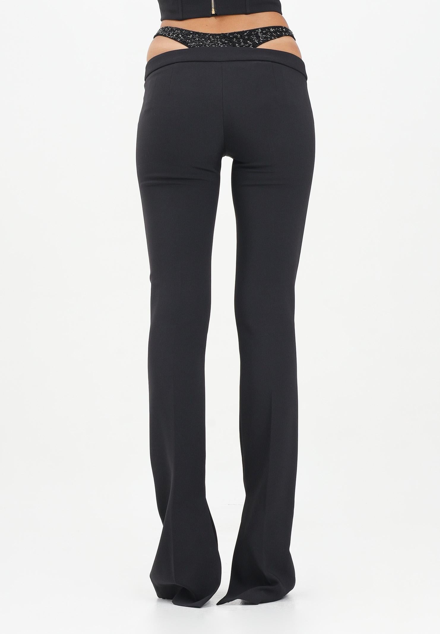 ELISABETTA FRANCHI Pantalone elegante nero da donna con cristalli PA12857E2 110 ELISABETTA FRANCHI 