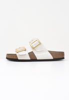 BIRKENSTOCK Ciabatte Sydney Cushion Buckle bianche da donna 1029492  BIRKENSTOCK 