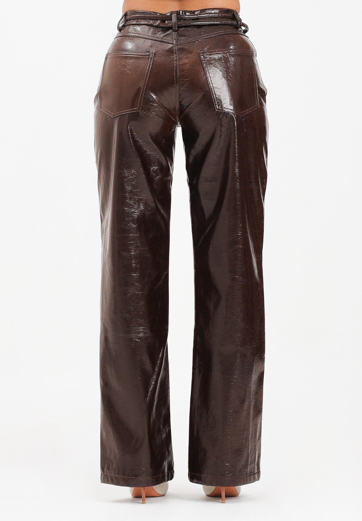 TPN Pantalone Smitherx in vinile marrone da donna SMITHERS242W5 30 TPN 