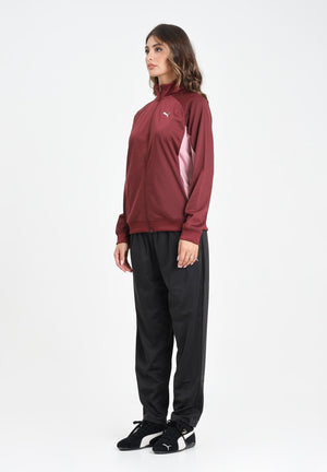 PUMA Tuta Poly bordeaux e nera da donna 688159 96 PUMA 