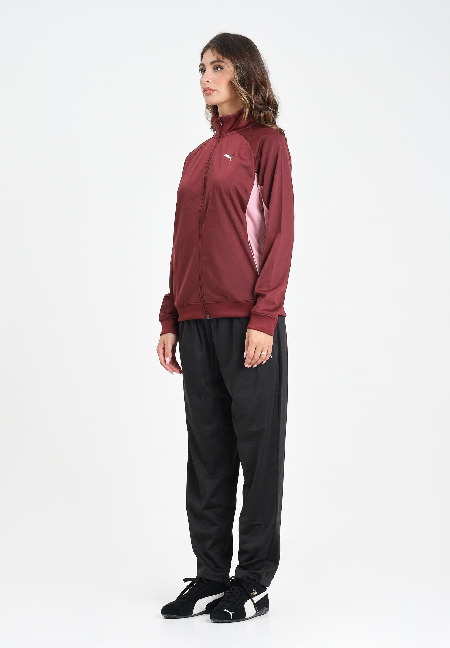 PUMA Tuta Poly bordeaux e nera da donna 688159 96 PUMA 