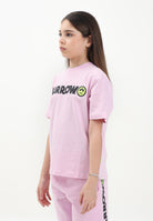 BARROW T-shirt a manica corta rosa per donna e bambine con stampa logo S5BKJUTH082 BW014 BARROW 