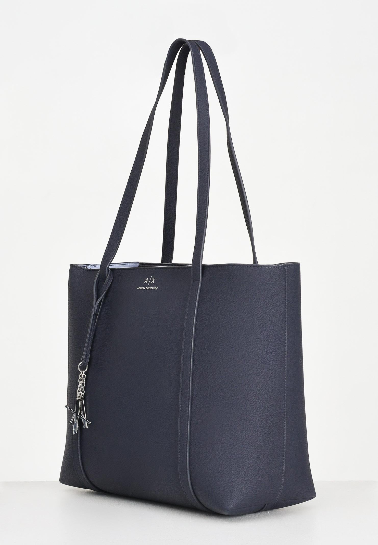 ARMANI EXCHANGE Shopper blu da donna con logo e ciondolo rimovibile AX 942930CC726 MB004 ARMANI EXCHANGE 