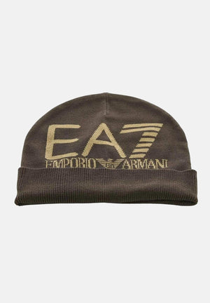 EA7 Berretto di lana marrone da uomo con logo 7X000006AF11994 M6162 EA7 