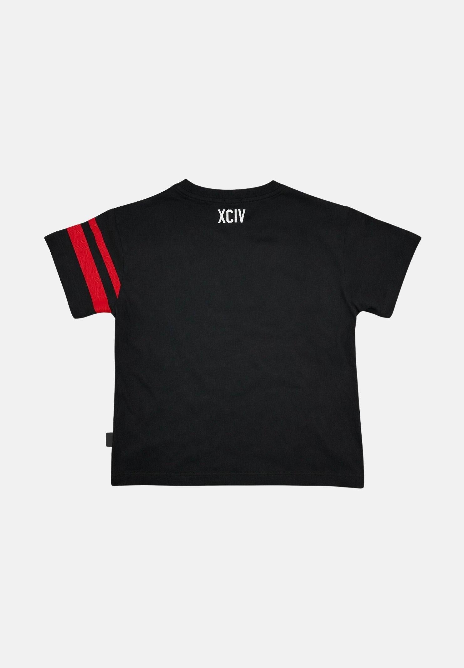 GCDS T-shirt a manica corta nera per bambino e bambina con logo Z0UKQC592J105 999R GCDS 